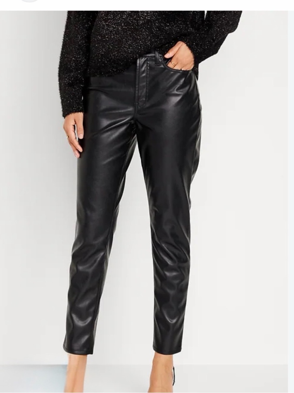 OLD NAVY HIGH RISE O.G. STRAIGHT FAUX LEATHER PANTS
